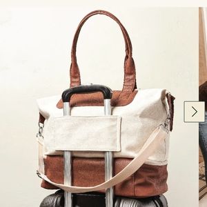 Graf Lantz Carry On Travel Weekender Bag Vegan Leather Canvas  brand new